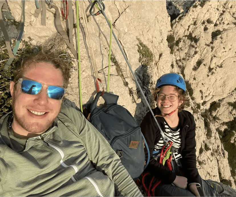 Image of an excited Climbing On Me gift card recipient. Their thank you note is below.