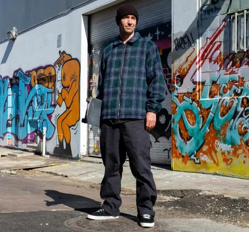 Skating imagery featuring Plaid Mens Jacket