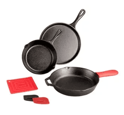 Picture of the product: Essential Seasoned Cast Iron Skillet Set
