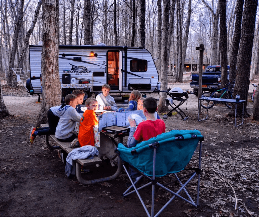 Image of an excited Camping On Me gift card recipient. Their thank you note is below.