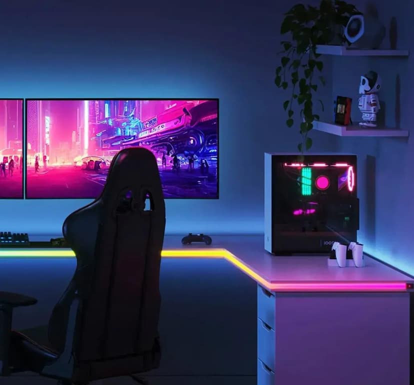 College imagery featuring Govee Gaming Neon Rope Light