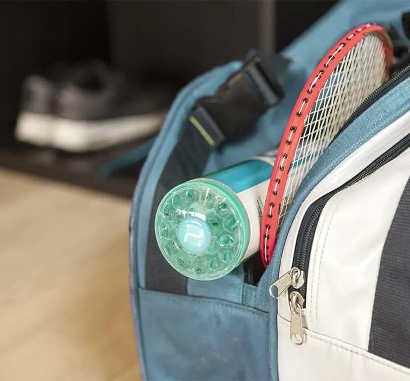 Badminton imagery featuring Humidome Shuttlecock Humidifier