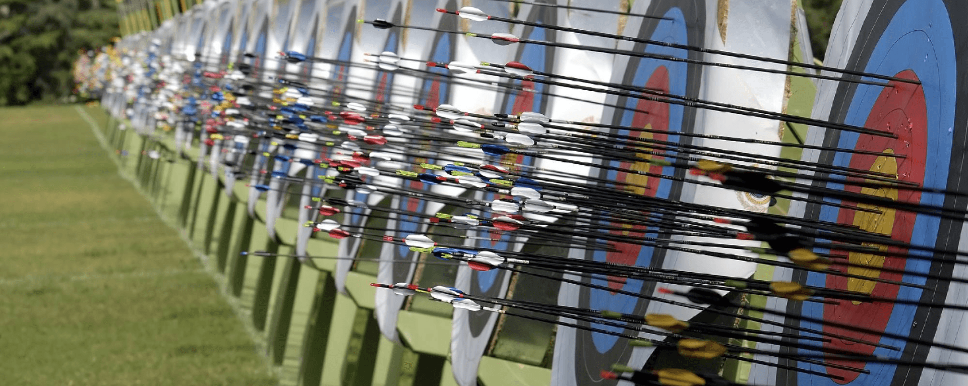 Arrows on targets on a field